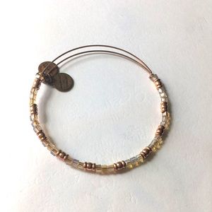 Alex and Ani rose gold beaded bracelet